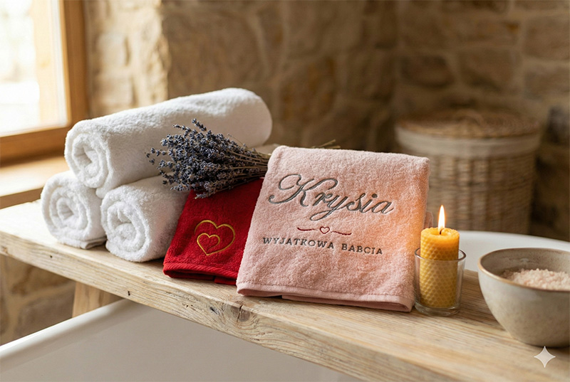 Ręczniki z haftem komputerowym - personalizacja logo